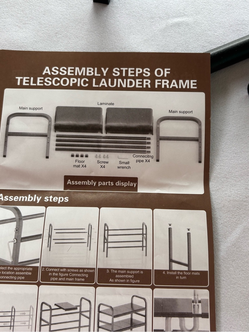 Telescopic Launder Frame Shelving Unit - Brown